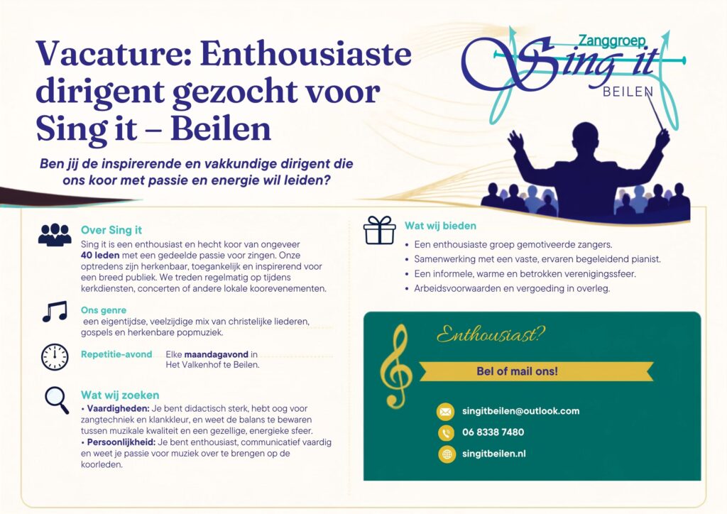 Advertentie Dirigent Sing it